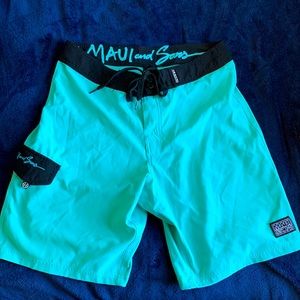 Maui and Sons | Board Shorts | Turquoise | Men’s | 30 Waist | Never Worn |